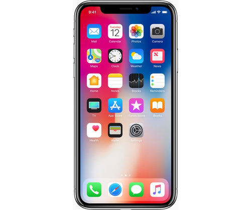 Apple iPhone X, GSM Unlocked 5.8", 64 GB - Silver and White