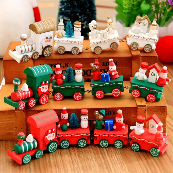 Christmas Train Form Wood Natale Decoration